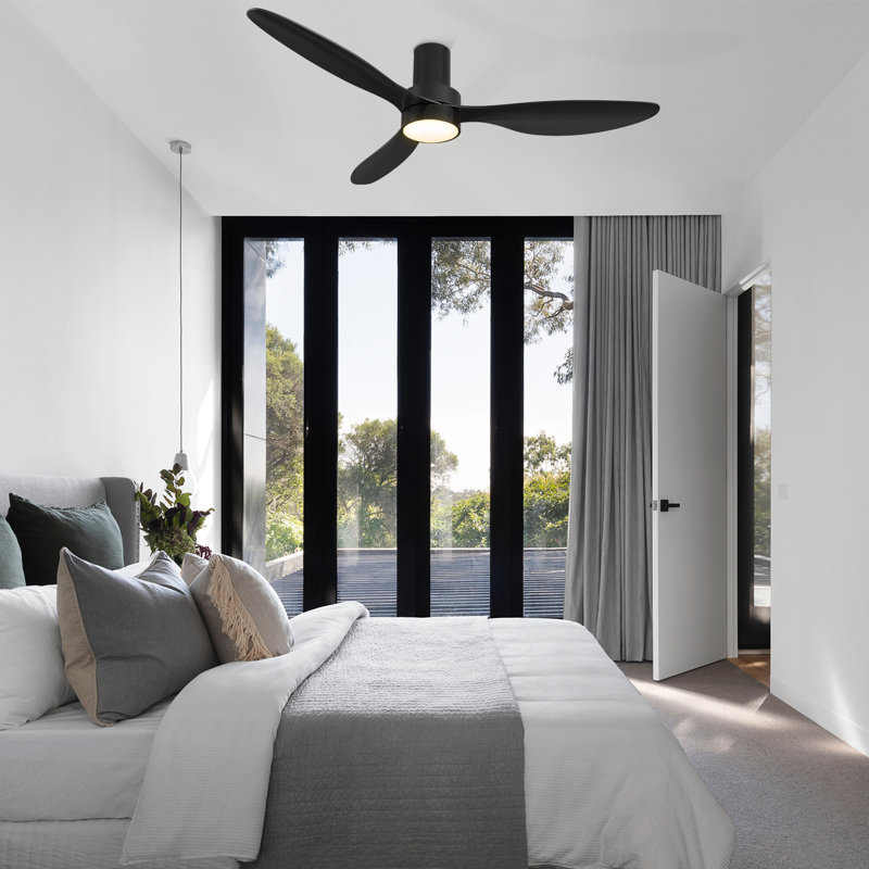 52'' Ceiling Fan with LED Lights, Black