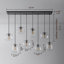 Luminaire suspendu en verre 8 lumières en forme de melon-188066563