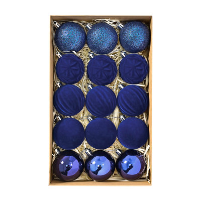 15 Pcs Velvet Christmas Balls  Flocked Christmas Tree Ball Ornaments Plastic Balls Xmas Decorative Hanging Ornaments Christmas Tree Decoration