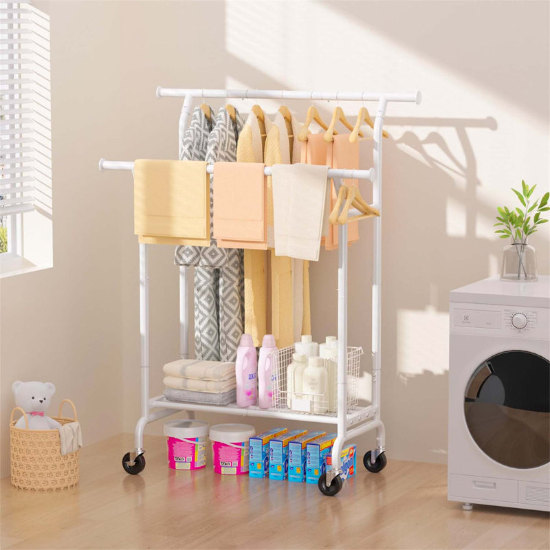 Bonville 110cm Rolling Clothing Rack, White