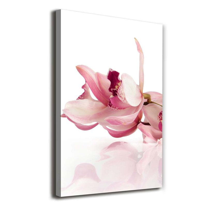 Pink Orchid 1 Piece Wrapped Canvas Wall Art