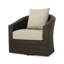 Chaise longue d'extérieur - et coussin en aluminium, mélange de brun et kaki, coussin de siège pivotant