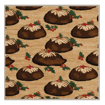 Washable Figgy pudding Desserts Area Rug