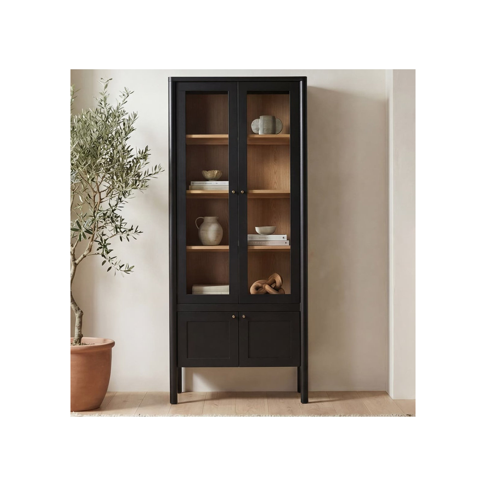 2-Door Storage Cabinet, Black