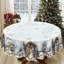 Nappe 1pc, thématique de Noël, nappe ronde / rectangulaire, manteau de cheminée, décoration de Noël, décoration de salle à manger pour fêtes, housse de table ronde de Noël, accessoires de cuisine festive, plusieurs tailles disponibles-1303942073
