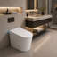 Toilette compacte intelligente de 23 po avec siège de bidet YingZe intégrée pour petite salle de bain, chasse automatique, veilleuse à DEL, bidet chauffé avec séchage à l'air chaud (blanc avec panneau blanc)-122811527