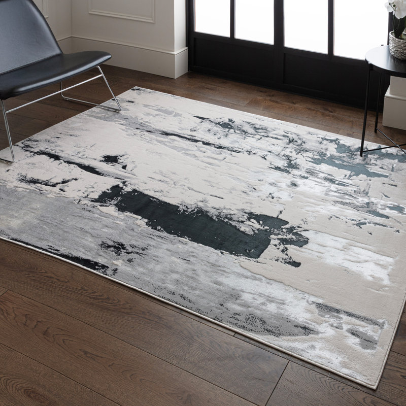 Aurora AU10 Glacier Metallic Beige/Charocal Area Rug, Rectangle 120 x 170cm