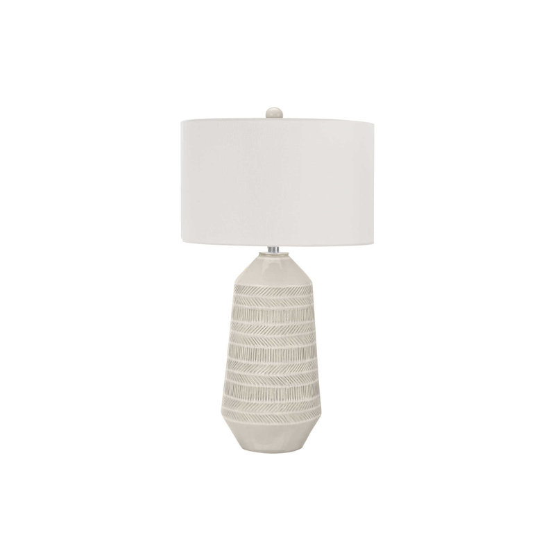 H 33 po, lampe de table, abat-jour ivoire / crème, céramique crème, contemporain