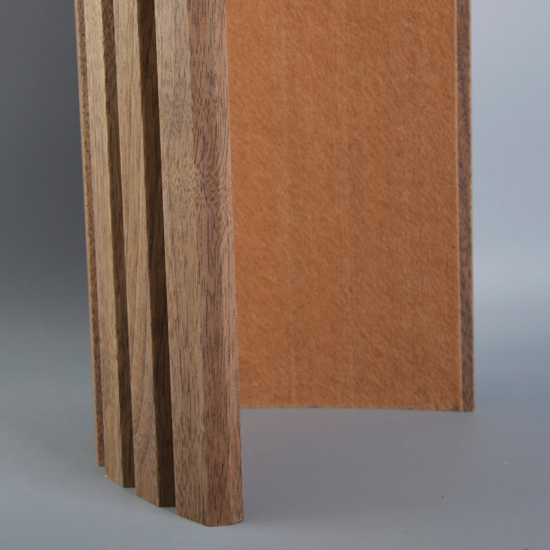 Panneaux muraux décoratifs en bois aggloméré à lattes en noyer de 0,47 po x 1 pi x 4 pi (ensemble de 2), Noyer huilé 4 pi