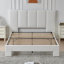 Lit plateforme capitonné en lin Coletti avec tête de lit de 112 cm (44 po), blanc, grand lit-1939394462-1939394457
