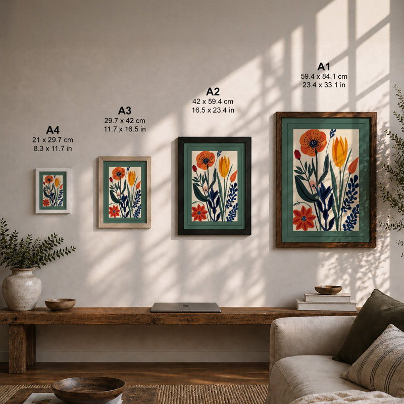 Arrangement Botanical - Framed Print, A1 - 84.1 x 59.4 cm, Black
