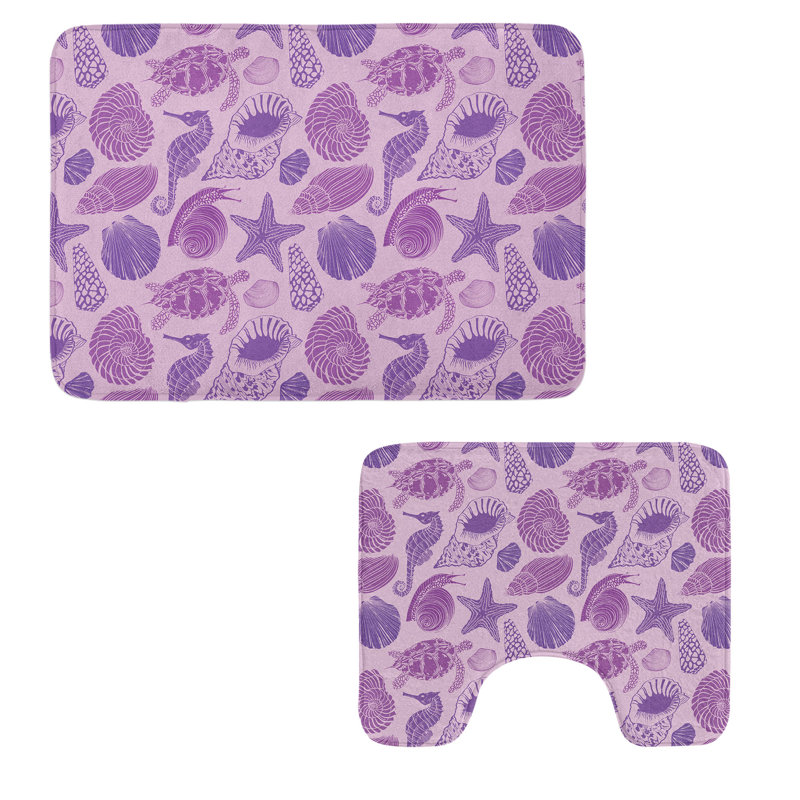  Ensemble de tapis de salle de bain 2 pièces Marine