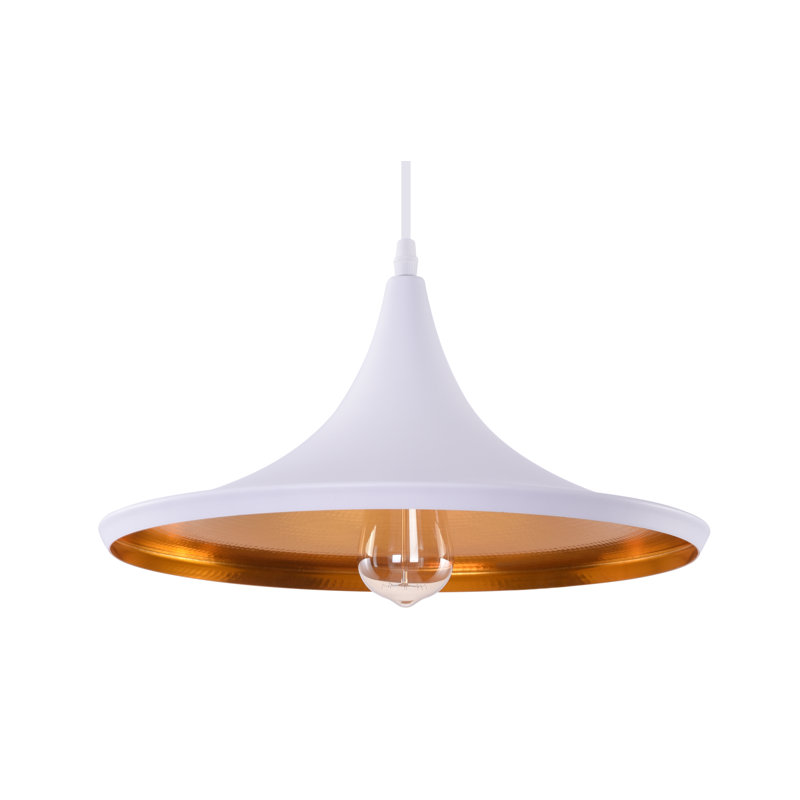 1 - Light Cone Pendant, White/Gold