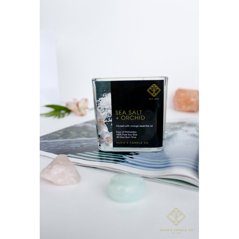 Bougie parfumée au sel de mer et orchidée