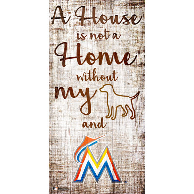 MLB Team «A House is Not a Home Sign», art textuel sur bois