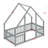 Natural Wood House-Shaped Toddler Bed With Protective Side Rails-1734260634