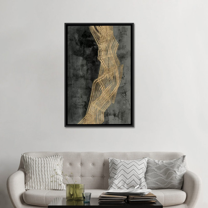 « tissé matrix i », reproduction sur toile, H 60 po x l 40po x P 1,5 po, Toile avec cadre noir, Pas de tapis