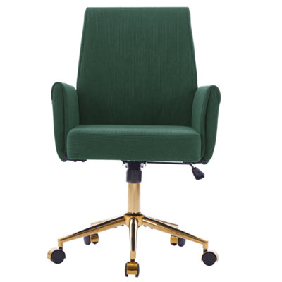 Velvet Office Chair, 20 Inch High-back Swivel Desk Chair With Adjustable Height And Tilt, Ergonomic Computer Gaming Chair For Home Office, Bedroom, Makeup Vanity - Green