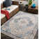 Ashraf Traditional Boho Dark Blue Area Rug