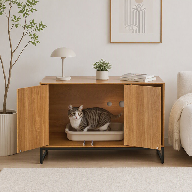 Enceinte de litière pour chat avec bloc-notes