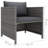 Patio Sofa with Cushions Grey Poly Rattan
