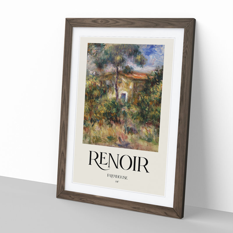 Farmhouse Vol.2 by Pierre-Auguste Renoir - Single Picture Frame Print, 48cm H x 36cm W x 2cm D, Walnut Framed