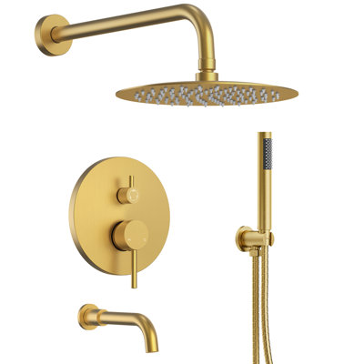 AquaSpa 10" Shower System with Tub Faucet