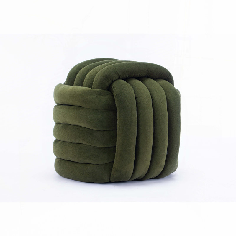 Ottoman Makeup Stool Footstool, Green Chenille