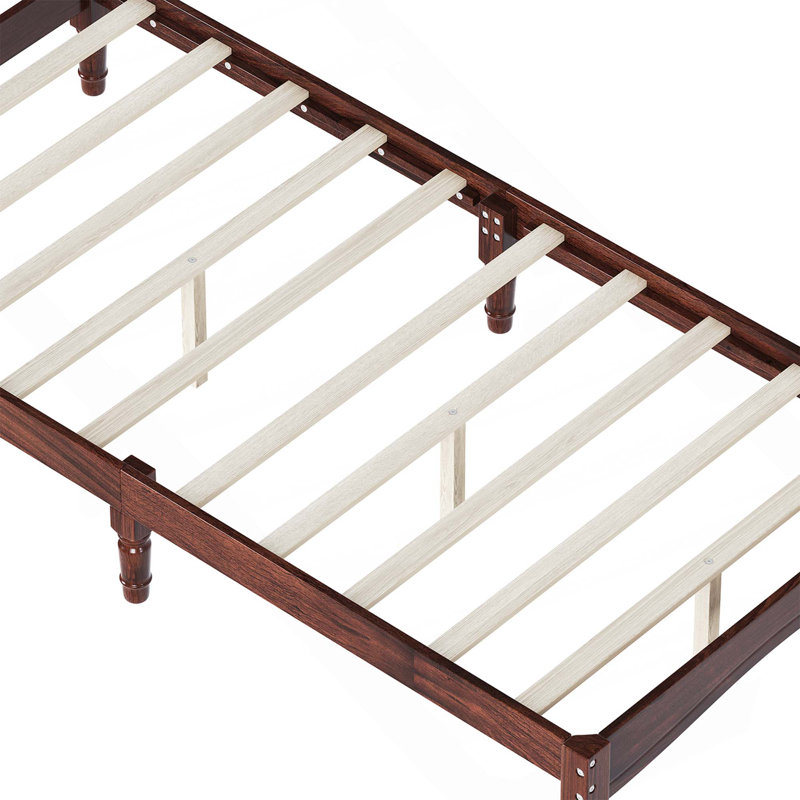 Lit plateforme en bois avec tête de lit en forme de gourde, lit plateforme de style rétro avec support à lattes en bois