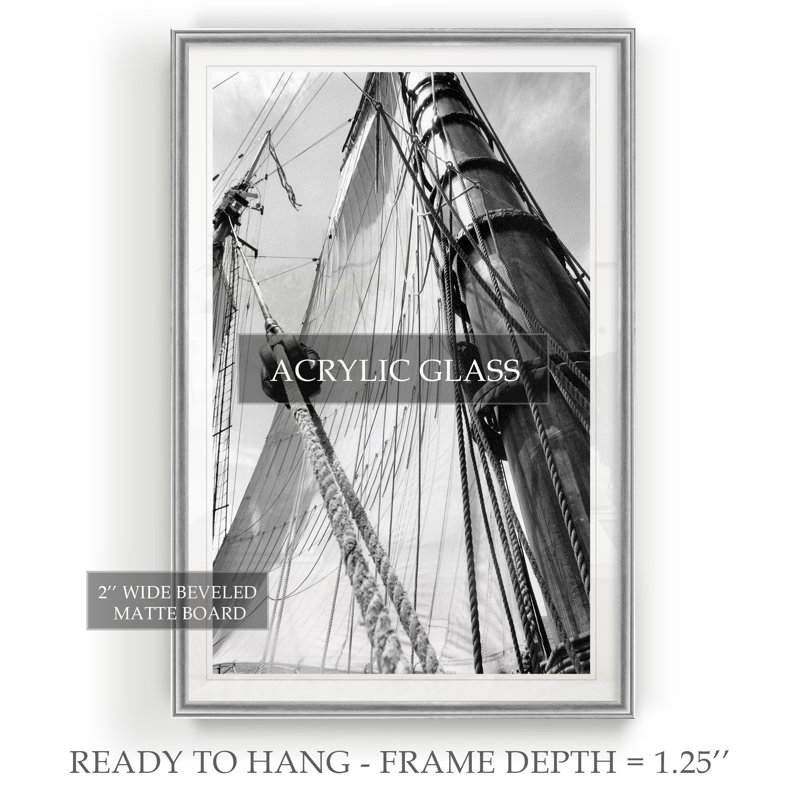 « set voile iii », reproduction sur toile, H 26,5 po x l 36,5 po x P 1,5 po, Argent