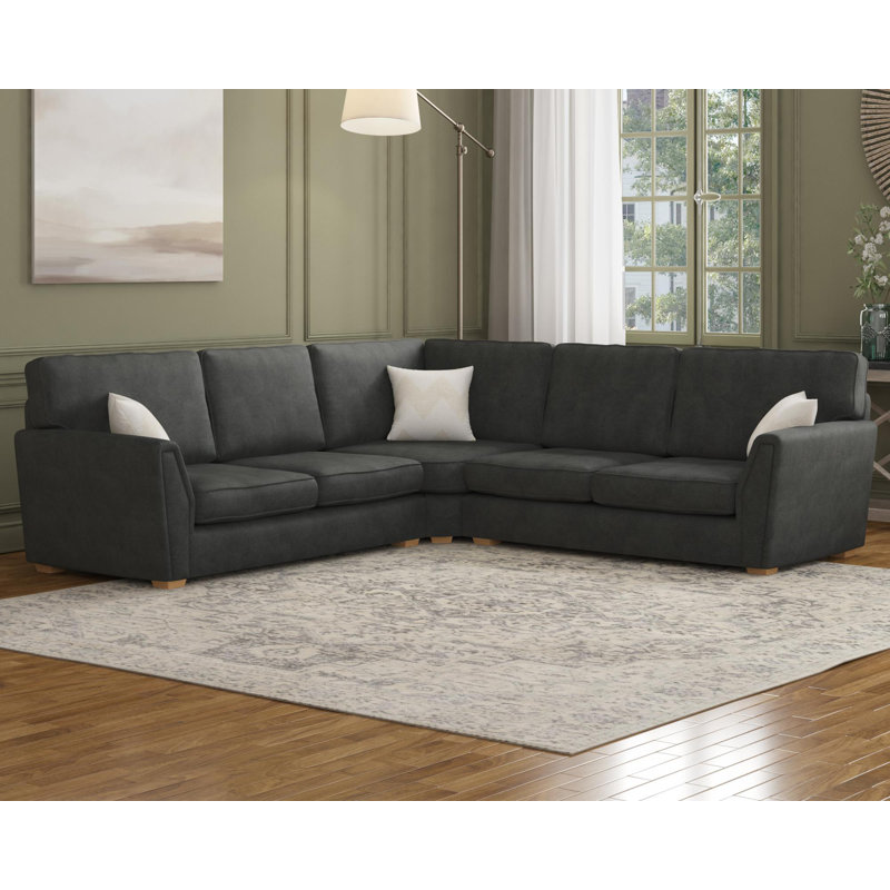 Wendleberry Corner with two seats both sides, Fixed Back, Marmalade Polyester