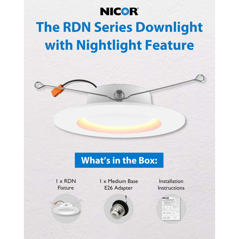 5"/6" White Selectable LED Downlight With Night Light Feature