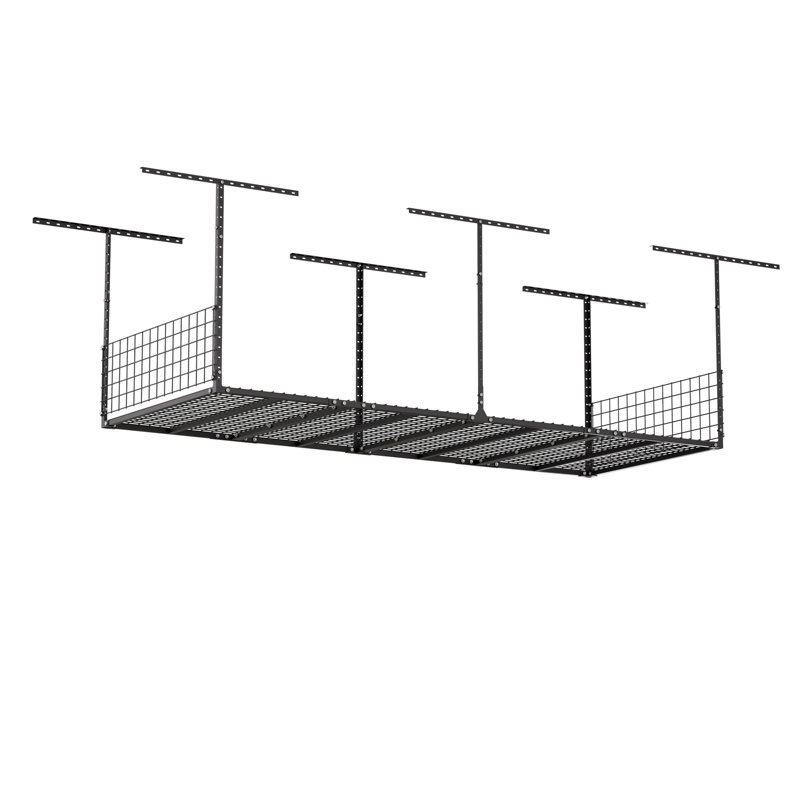 Supports de garage surélevés, supports de rangement de plafond réglables, capacité de charge de 600 lb, avec panneaux latéraux