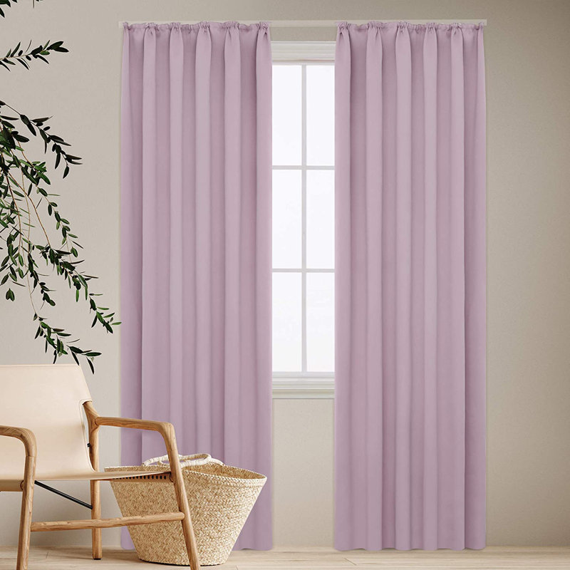 Deavin Blackout Curtain Pair, Baby Pink, Width 140 x Drop 290cm