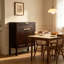 Meuble d'appoint, buffet de rangement autoportant avec tiroirs et placard à portes cintrées, console en bois pour salon/entrée