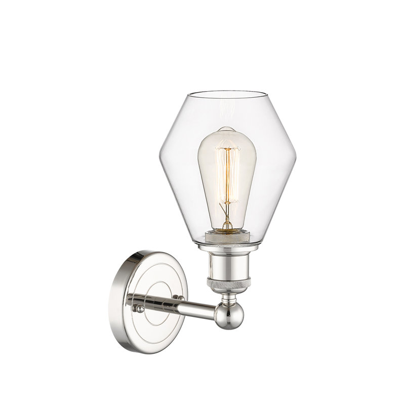 Amylea Armed Sconce, Clear, Polished Nickel