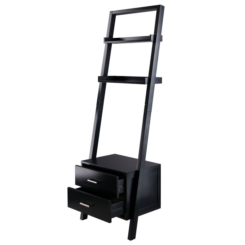 Tablette inclinée 2 tiroirs Whitlatch au fini noir, H 69,21 po x l 22,78 po x P 14,18 po