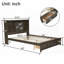 Grand lit plateforme en bois avec porte de grange, pas de sommier tapissier, robuste Durable
