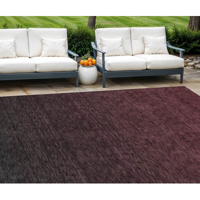 Tapis d'extérieur lavable abstrait merlot et gris anthracite 10 pi x 14 pi