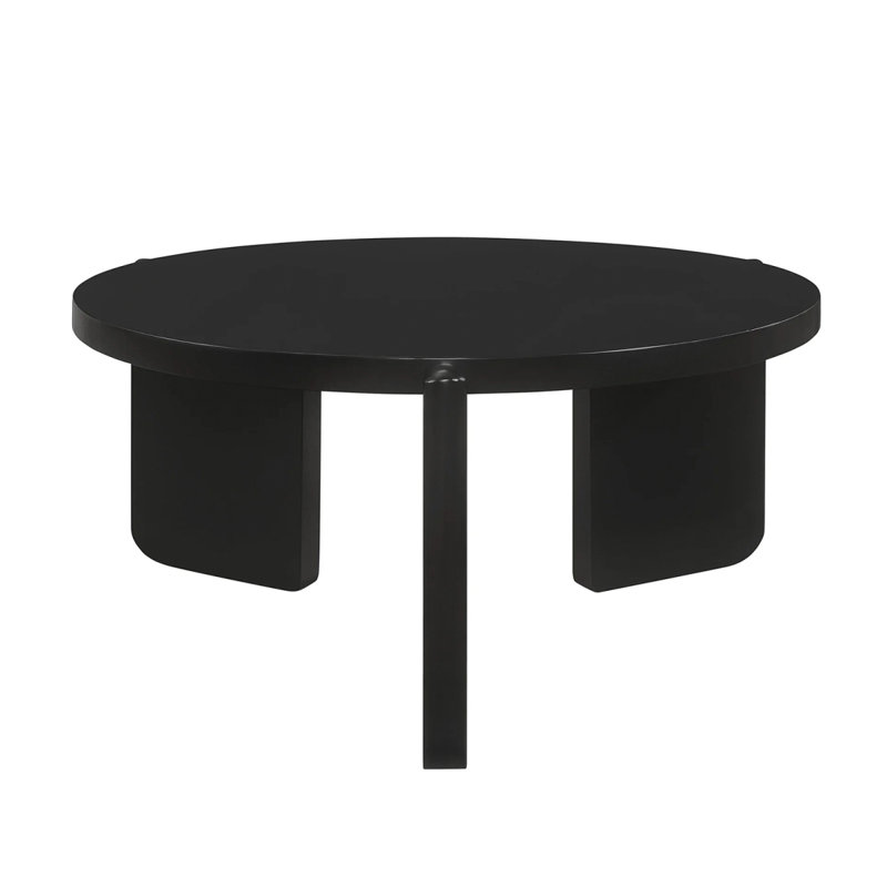 Round Wooden Coffee Table, Black