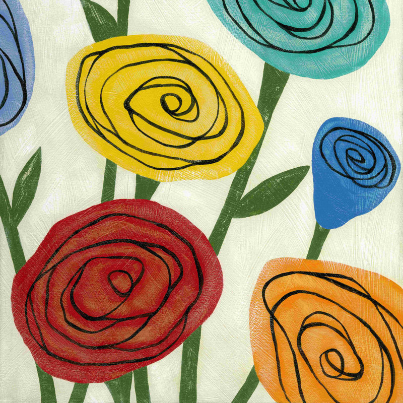 Pop Roses II, H 12 po x l 12 po