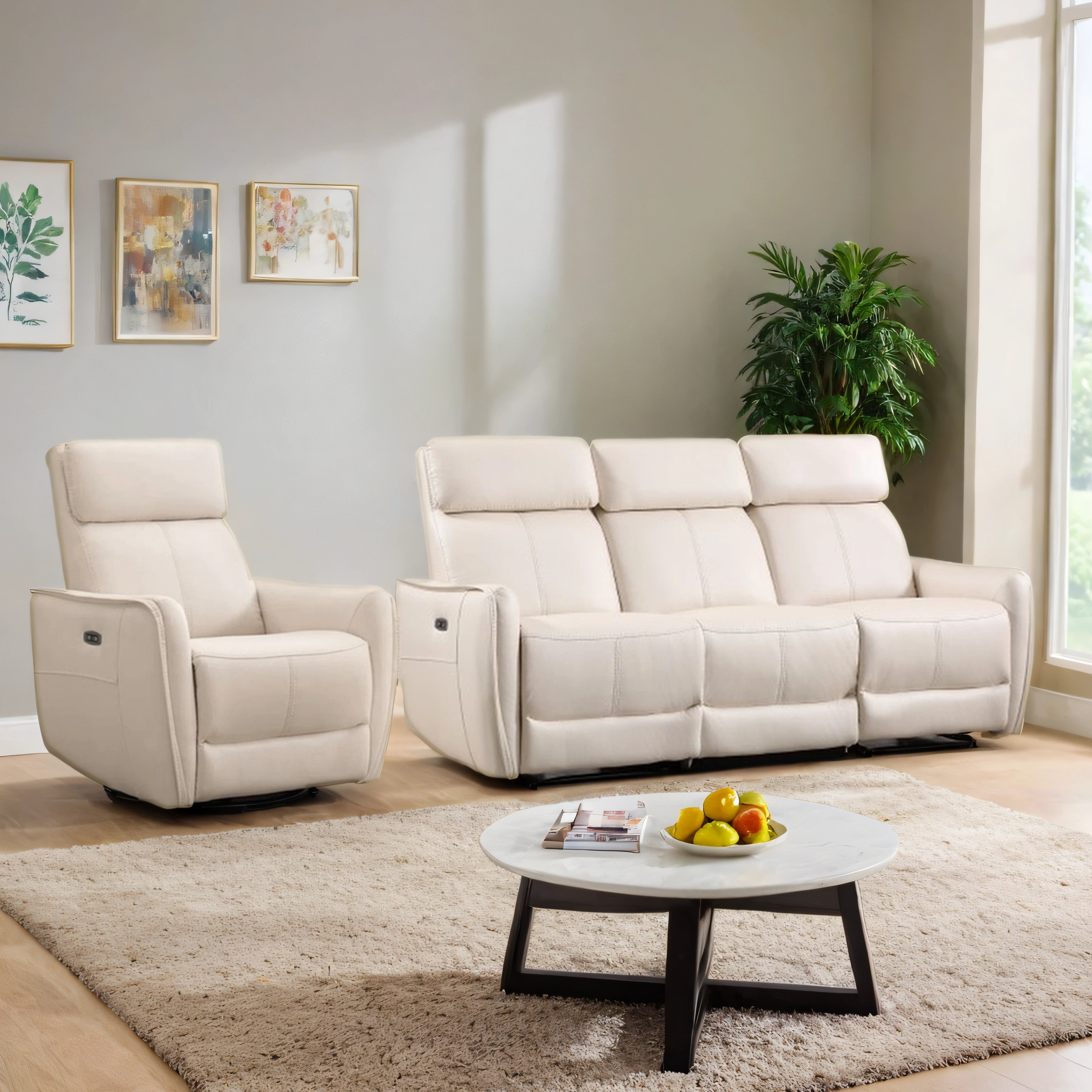 Latitude Run® 2-Piece Contemporary Power Reclining Living Room Set With ...