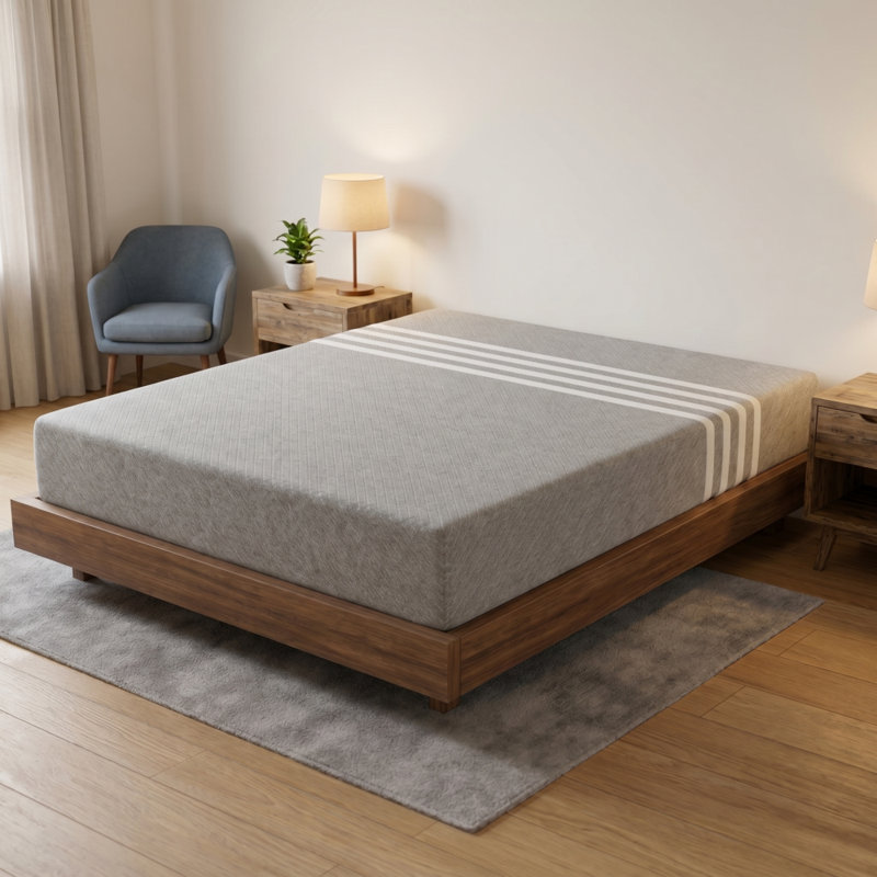 12" Gel Memory Foam Queen Mattress with Cooling Technology & Pressure Relief, Plush-Light Grey