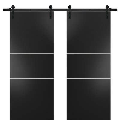 Panelled Wood Finish Barn Door