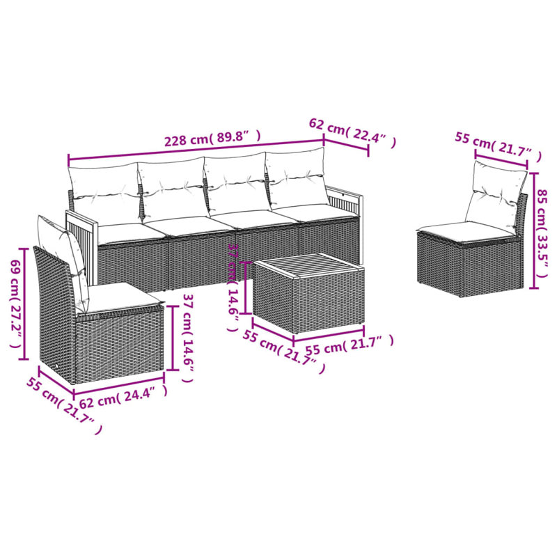 Ensemble de canapé de jardin Vidaxl