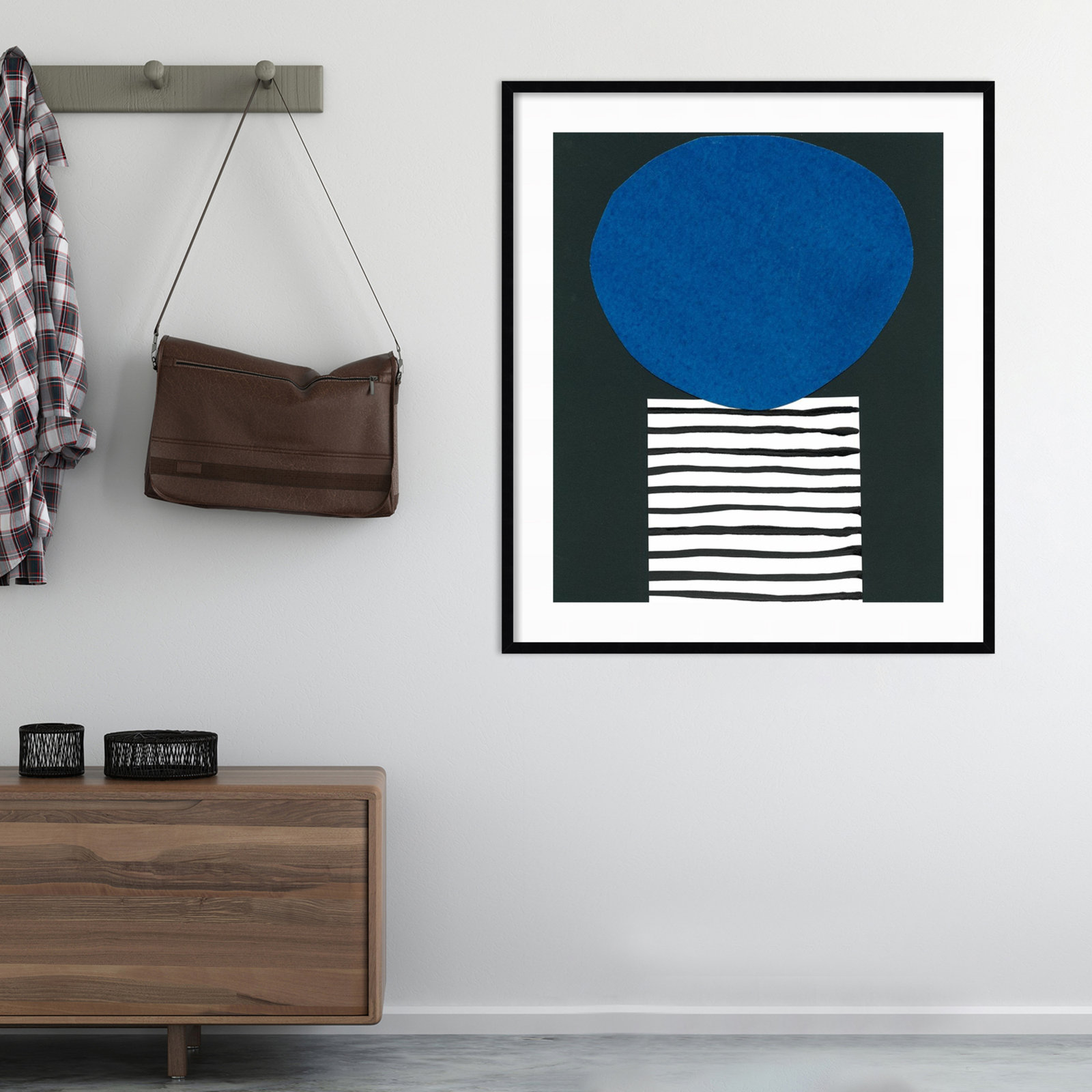 Zaley "Memphis in Blue V" Print, Black, 41" H x 35" W x 1" D