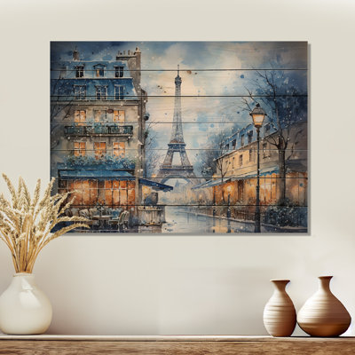 Gris, rue urbaine parisienne III - Paris sur impression sur bois