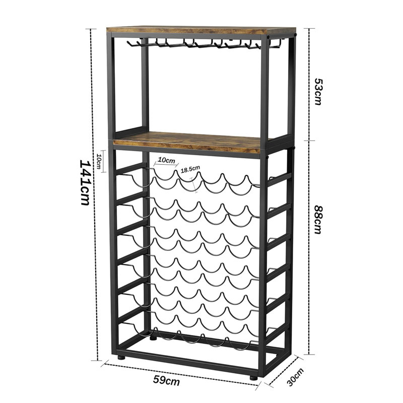 Belsan Floor Wine Bottle & Glass Rack