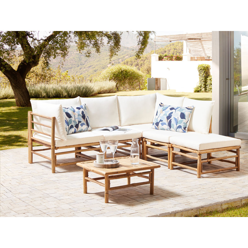 CERRETO 5 - Person Garden Lounge Set with Cushions, White
