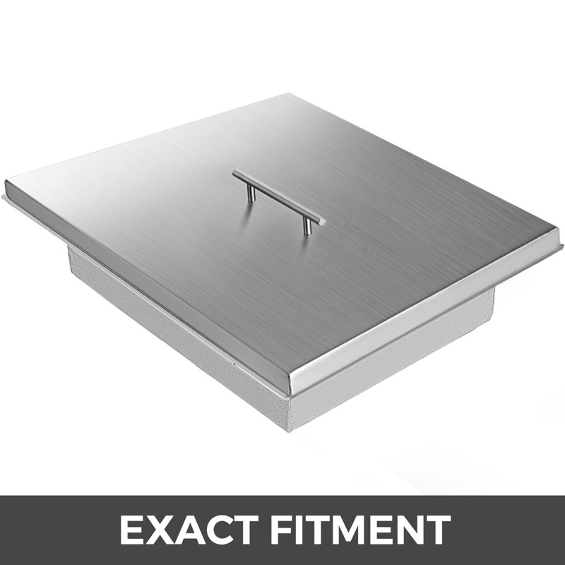 15 lb. Stainless Steel 27 in. x 27 in. Square Stainless Steel Fire Pit Lid Fire Pit Accessory